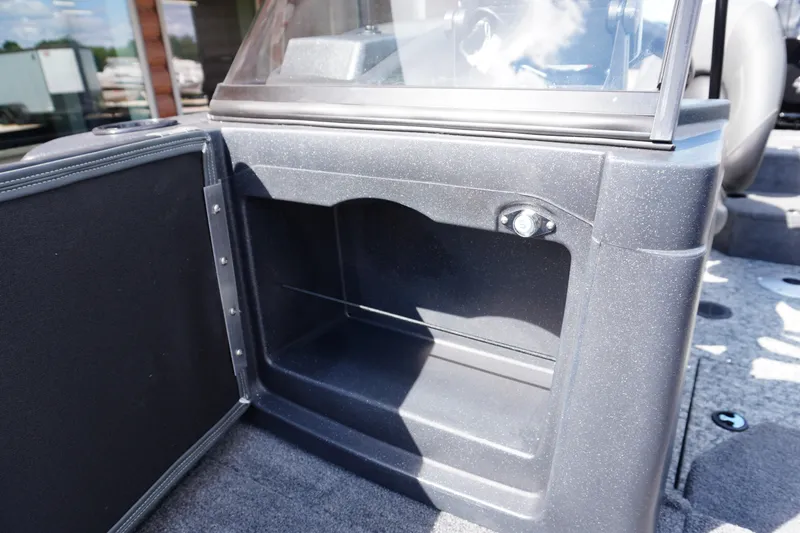 Slide: The Image of 2026 Tracker Targa V-18 WT boat interior storage compartment detail. - 8