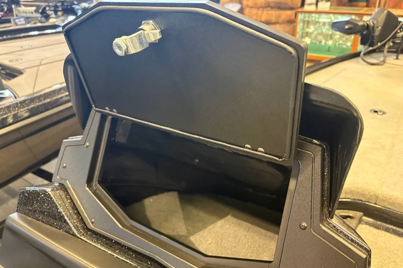 Slide: The Image of Open storage compartment on 2026 Nitro Z20 XL Pro boat, showcasing interior design. - 18
