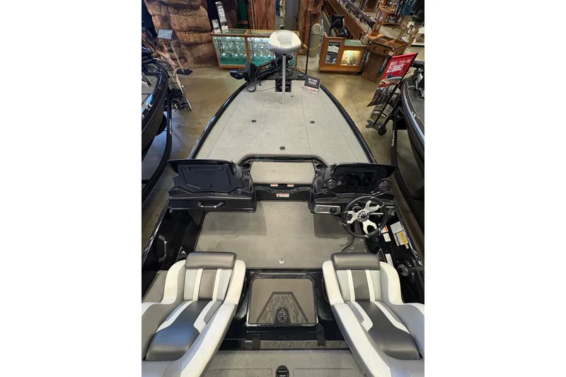 Slide: The Image of 2026 Nitro Z20 XL Pro boat interior with dual seats and steering console. - 5