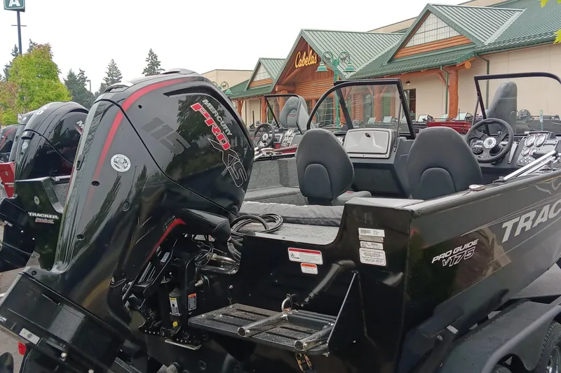 Slide: The Image of 2026 Tracker Pro Guide V-175 WT boat with Mercury Pro XS engine at Cabela's. - 3