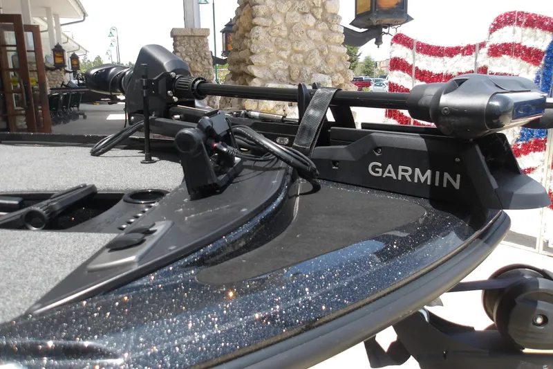 Slide: The Image of 2026 Nitro Z18 Pro boat with Garmin equipment, featuring a sleek, glittery finish. - 19