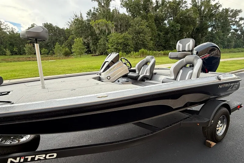 Slide: The Image of 2026 Nitro Z18 Pro fishing boat with sleek design and modern seating. - 3