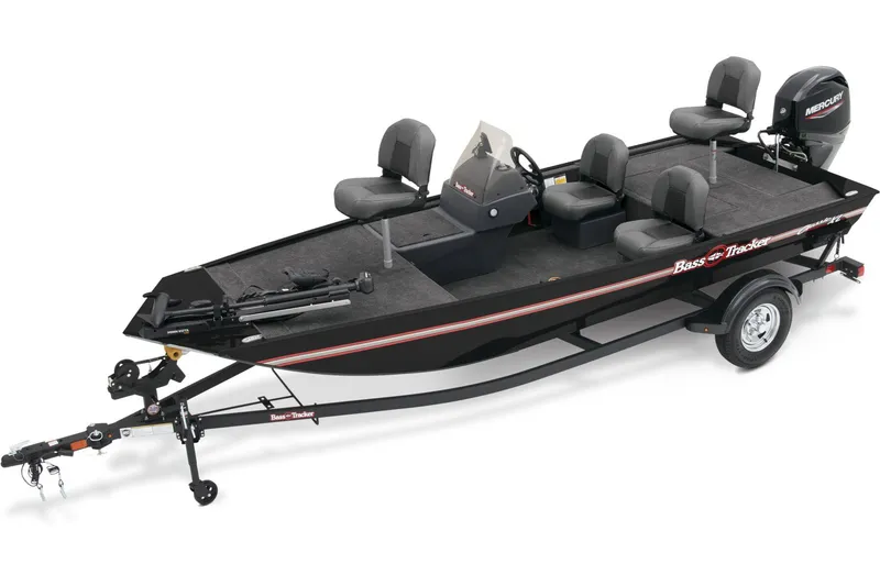 The Image of 2026 Tracker Bass Tracker Classic XL boat on trailer, displayed outdoors. - 0