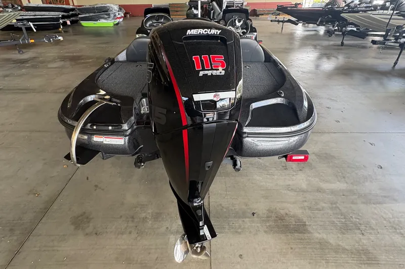 Slide: The Image of 2026 Nitro Z17 boat with Mercury 115 engine in showroom. - 6
