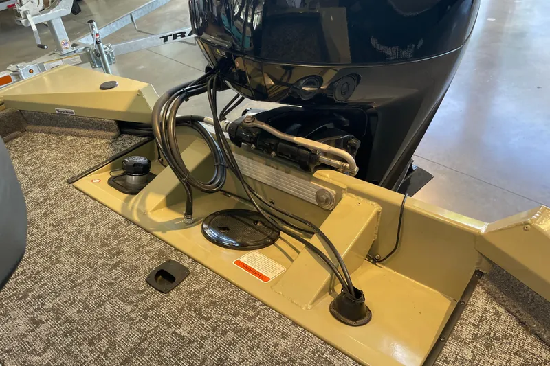 Slide: The Image of 2026 Tracker Pro Team 175 Crappie Edition boat engine and wiring detail. - 8