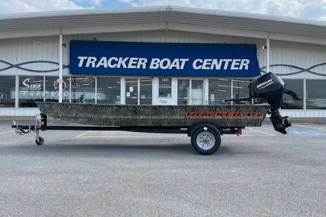 Slide: The Image of 2026 Tracker Grizzly 15 Jon boat at Tracker Boat Center dealership. - 3