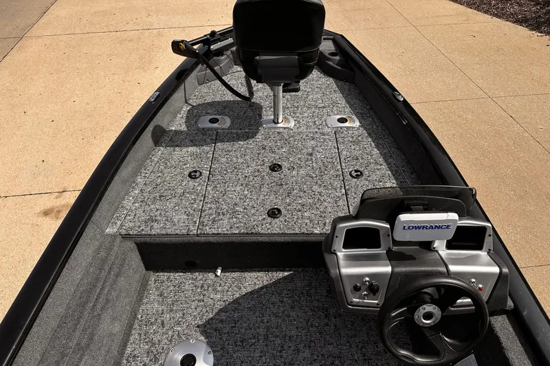 Slide: The Image of 2026 Tracker Pro Team 175 Crappie Edition boat interior with Lowrance system. - 4