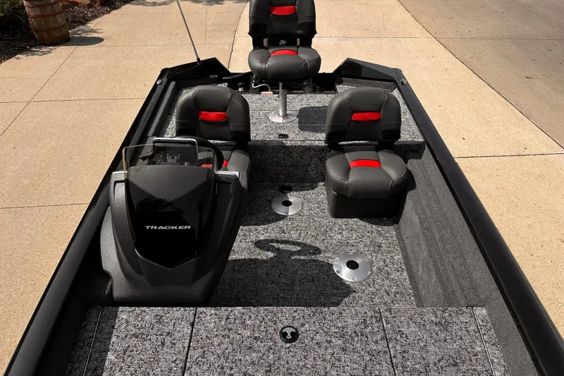 Slide: The Image of 2026 Tracker Pro Team 175 Crappie Edition boat with sleek seating and modern design. - 6