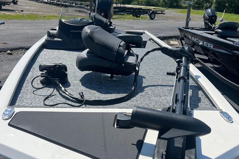 Slide: The Image of 2026 Tracker Pro 170 boat deck with seating and equipment. - 3