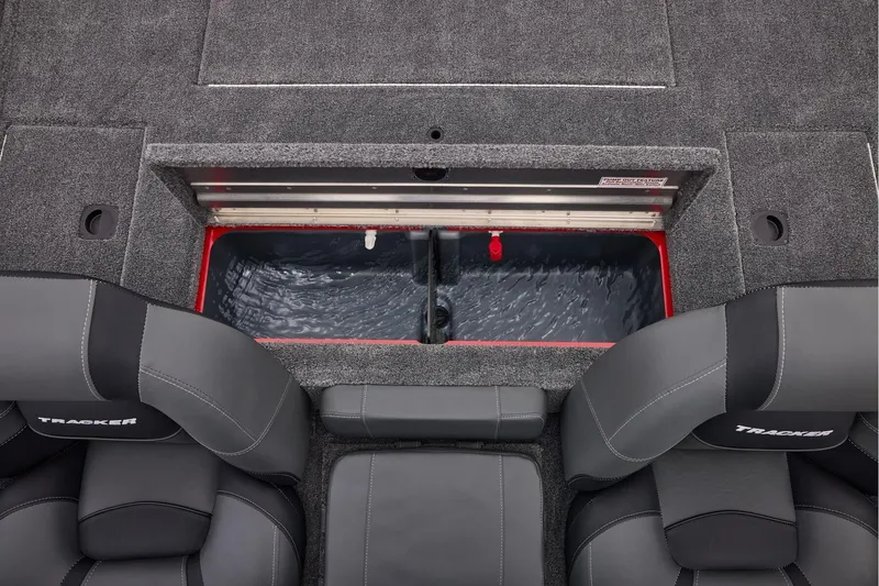 Slide: The Image of 2026 Tracker Pro Team 190 boat interior with livewell and seating. - 36