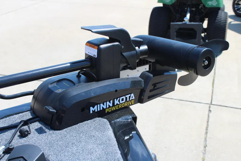 Slide: The Image of Minn Kota PowerDrive motor on 2026 Tracker Super Guide V-16 SC boat. - 12