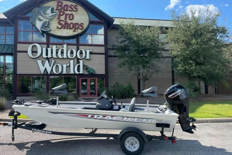 Slide: The Image of 2026 Tracker Pro 170 boat outside Bass Pro Shops Outdoor World. - 67