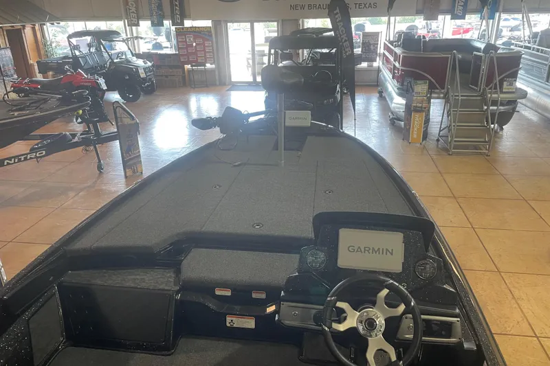Slide: The Image of 2026 Nitro Z20 XL Pro boat interior with Garmin navigation, showroom display. - 8