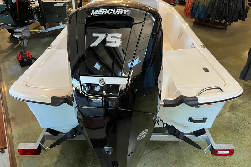 Slide: The Image of 2026 Mako Pro Skiff 17 CC with Mercury 75 engine on display. - 26