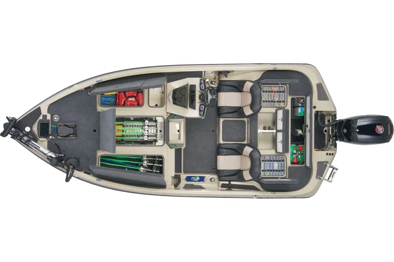 Slide: The Image of 2025 Ranger Z185 boat interior with sleek seating and modern dashboard design. - 6