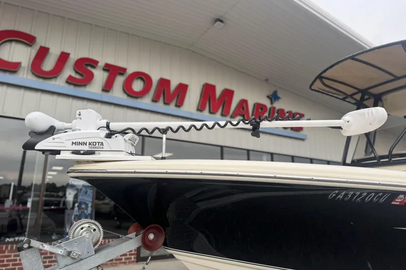 Slide: The Image of 2020 Scout 195 Sportfish with Minn Kota Terrova motor at Custom Marine. - 4