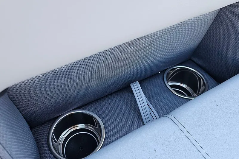 Slide: The Image of Open storage compartment on 2026 Bentley Pontoons 200 Fish CWT, revealing interior contents. - 26