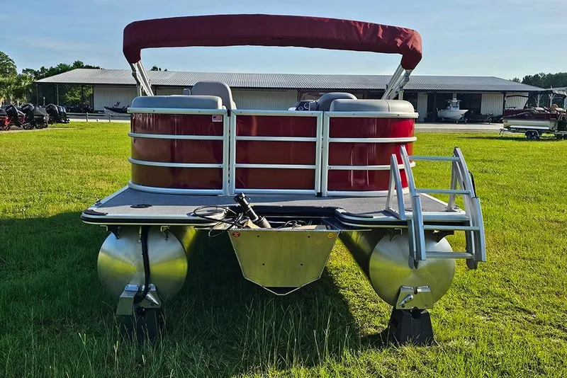 Slide: The Image of 2026 Bentley Pontoons 200 Fish CWT on grassy field, side view. - 8