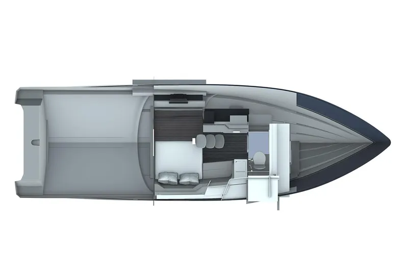 Slide: The Image of Manufacturer Provided Image: Top view of 2026 Formula 360 Crossover Bowrider I/O boat layout. - 21