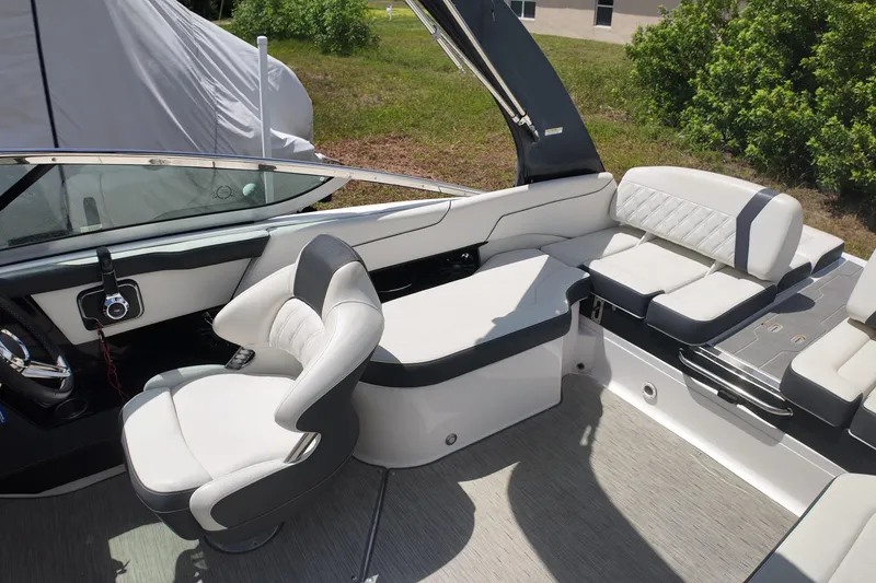 Slide: The Image of 2018 Regal 2300 Bowrider interior with plush seating and modern design. - 11