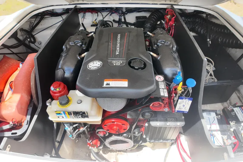 Slide: The Image of Engine compartment of a 2018 Regal 2300 Bowrider with Volvo Penta V8 350 engine. - 16