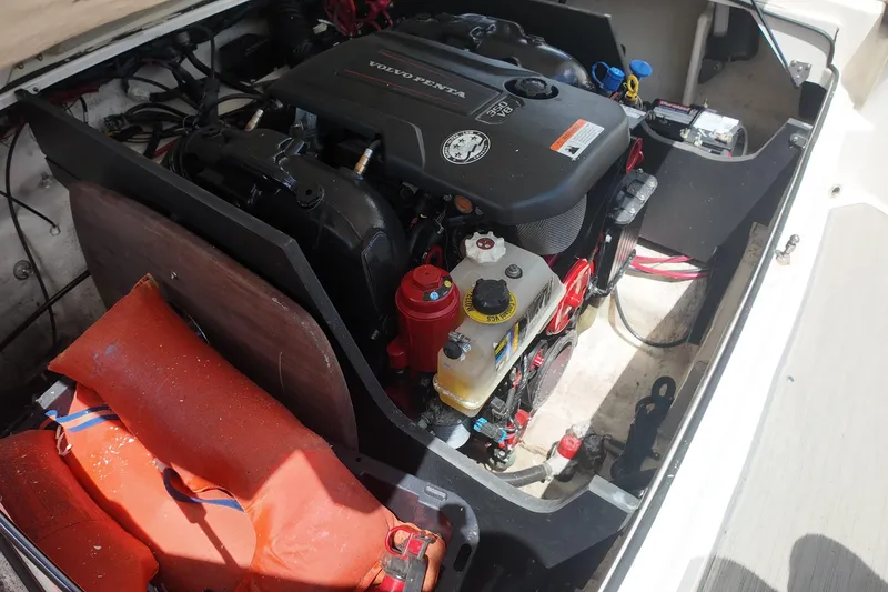 Slide: The Image of Engine compartment of a 2018 Regal 2300 Bowrider with Volvo Penta motor. - 18