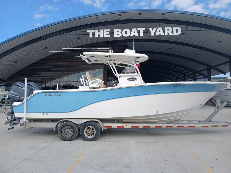 Slide: The Image of 2015 Sea Fox 286 Commander boat on trailer at The Boat Yard. - 15