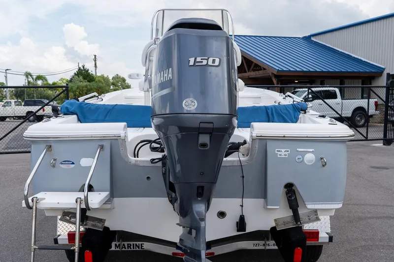 Slide: The Image of 2015 Sea Hunt BX 20 BR boat on trailer, side view, outdoors. - 6