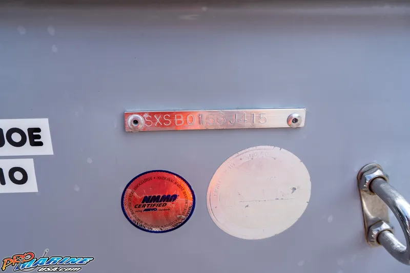 Slide: The Image of 2015 Sea Hunt BX 20 BR boat on trailer, side view, with Yamaha outboard motor. - 8