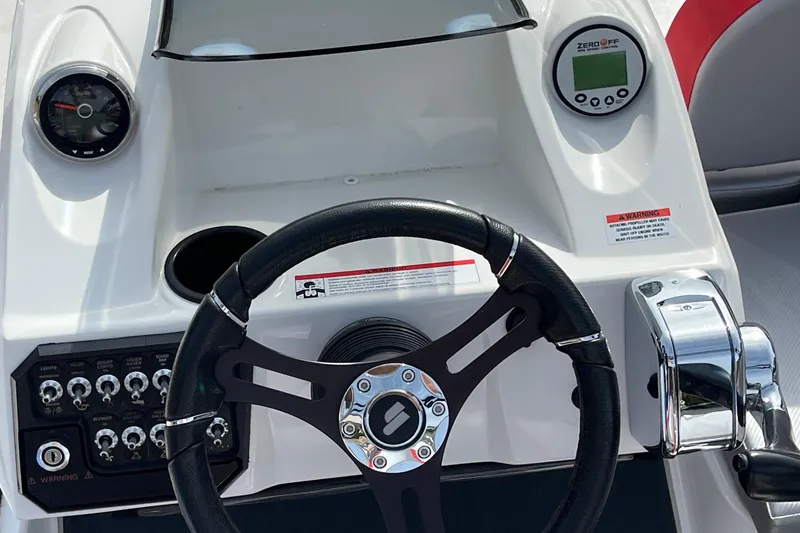Slide: The Image of Steering console of 2017 Heyday WT-1 boat with gauges and controls. - 3