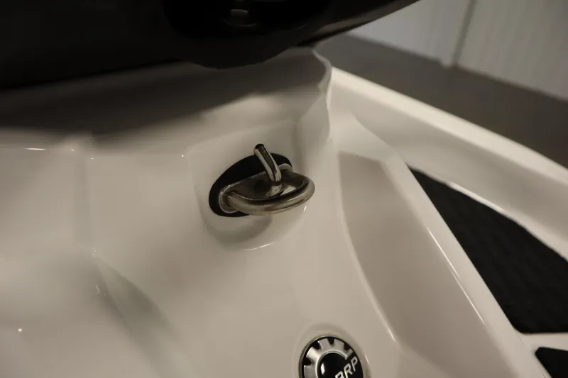 Slide: The Image of Close-up of 2013 Sea-Doo GTX 215 tow hook and BRP logo. - 22