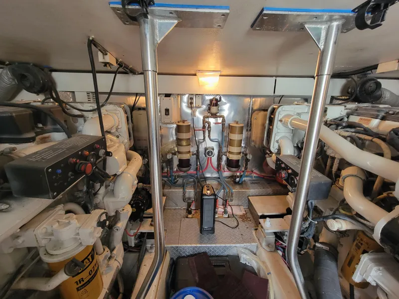 Slide: The Image of Engine room of a 2001 Ocean Yachts 56 Super Sport boat. - 48