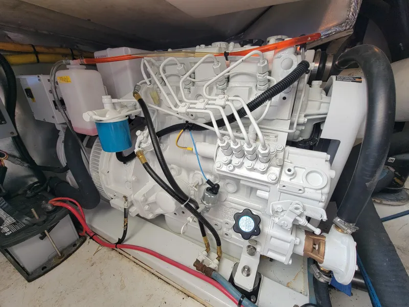 Slide: The Image of Engine compartment of a 2001 Ocean Yachts 56 Super Sport. - 49