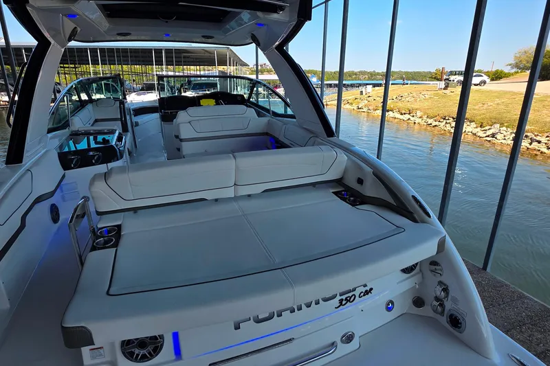 Slide: The Image of 2026 Formula 350 Crossover Bowrider I/O interior with spacious seating and modern design. - 20