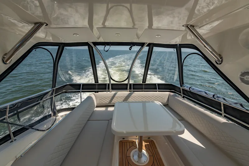 Slide: The Image of Luxurious interior of 2017 Sea Ray Fly 510 yacht with ocean view. - 83