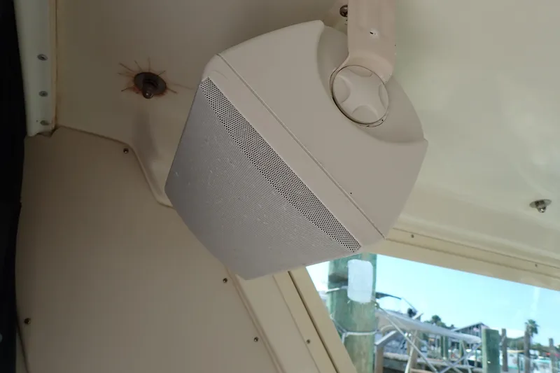 Slide: The Image of Speaker mounted inside a 2000 Albin 28 Tournament Express boat. - 33