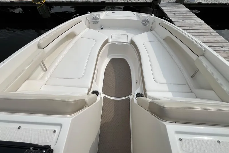 Slide: The Image of 2013 Sea Ray 280 Sundeck boat interior with spacious seating and sleek design. - 27