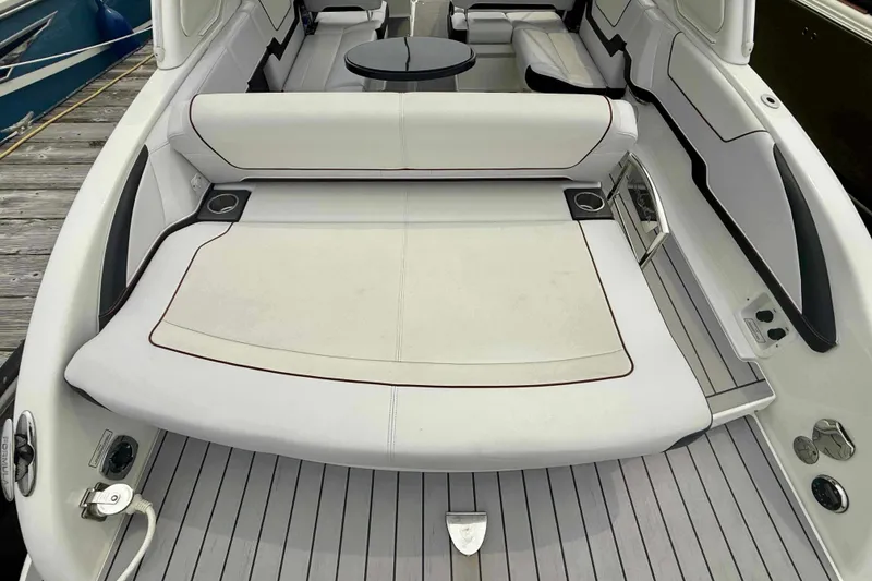 Slide: The Image of 2020 Formula 290 Bowrider interior with spacious seating and sleek design. - 10