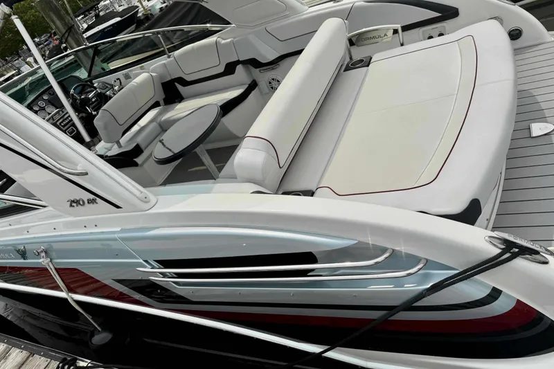 Slide: The Image of 2020 Formula 290 Bowrider with sleek seating and modern interior design. - 4