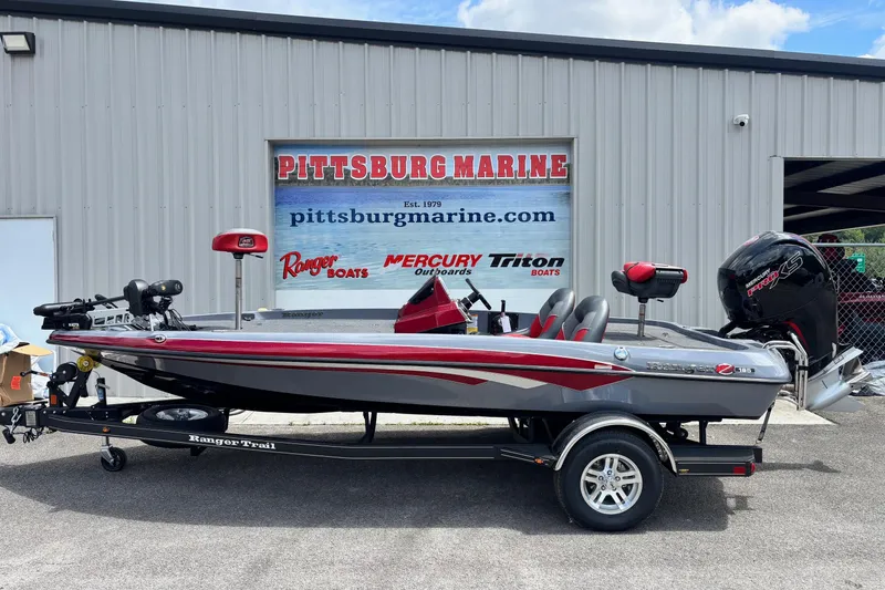 The Image of 2026 Ranger Z185 boat at Pittsburg Marine dealership, featuring sleek design and powerful engine. - 0