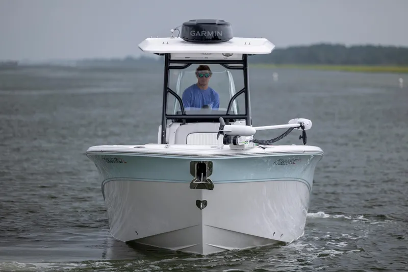 Slide: The Image of 2023 Sea Fox 268 Commander boat navigating on water, front view. - 3