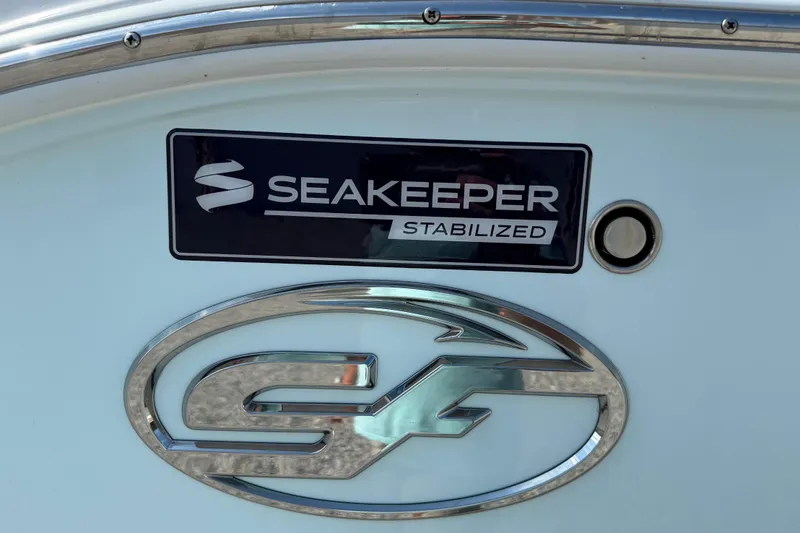 Slide: The Image of 2023 Sea Fox 268 Commander with Seakeeper stabilization logo and emblem. - 40