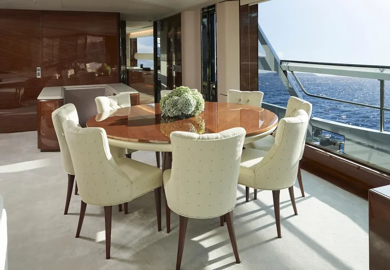Slide: The Image of Luxurious dining area on 2025 Princess X95 yacht with ocean view. - 15