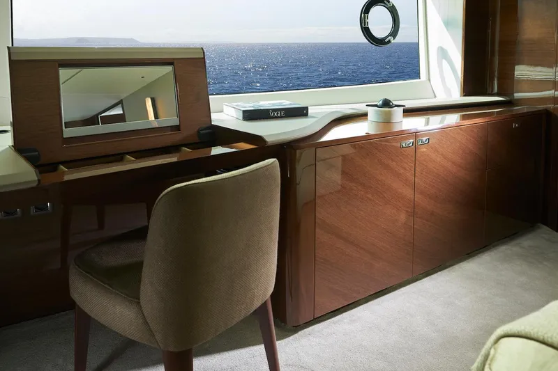 Slide: The Image of Luxurious interior of 2025 Princess X95 yacht with ocean view and elegant furnishings. - 43