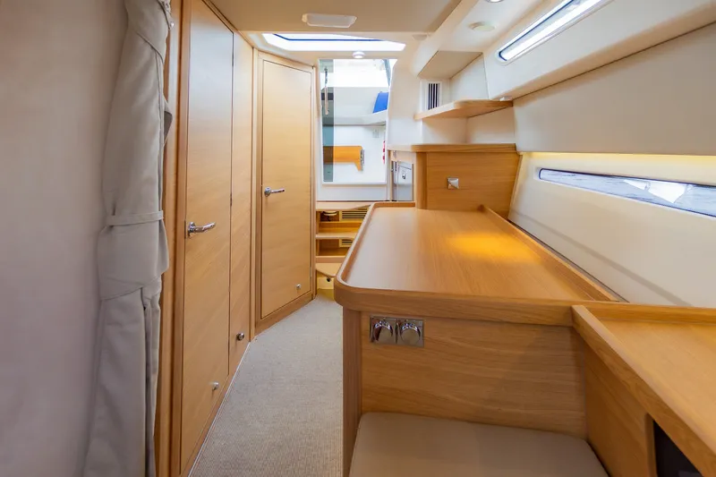 Slide: The Image of Luxurious interior of 2025 Nimbus W11 #46 yacht with wooden cabinetry and modern design. - 40