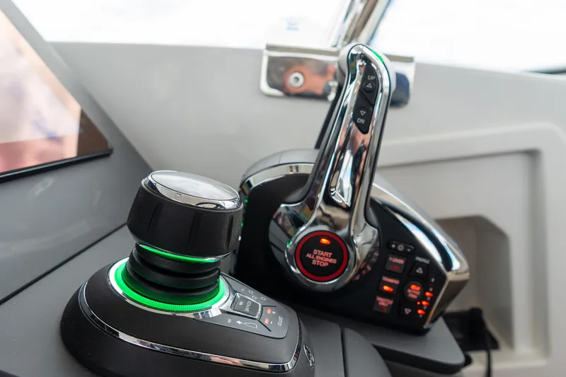 Slide: The Image of Control panel of Nimbus W11 #46, 2025 model, featuring advanced joystick and throttle controls. - 51