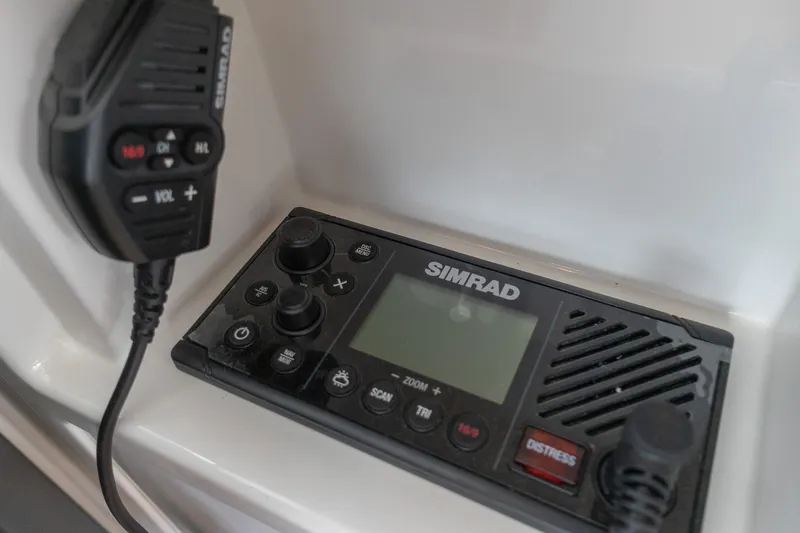 Slide: The Image of Simrad marine radio system in Nimbus W11 #46, 2025 model boat. - 52