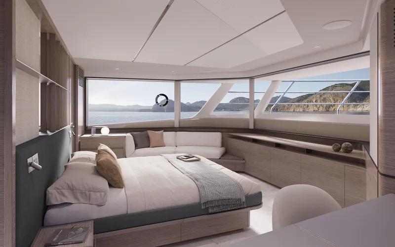 Slide: The Image of Luxurious interior of 2025 Princess X90 yacht with panoramic ocean views. - 3