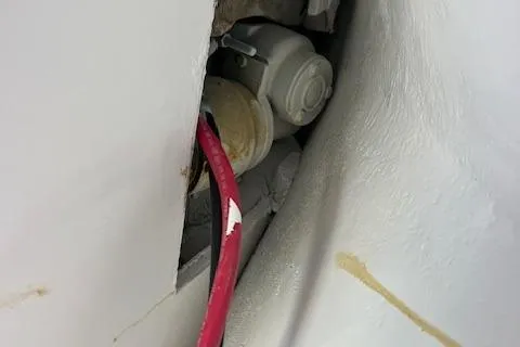 Slide: The Image of 1971 Mariners BAJA 30 boat interior wiring and component detail. - 14