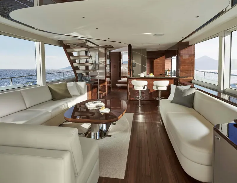 Slide: The Image of Luxurious interior of Princess X80 yacht, model year 2026. - 13